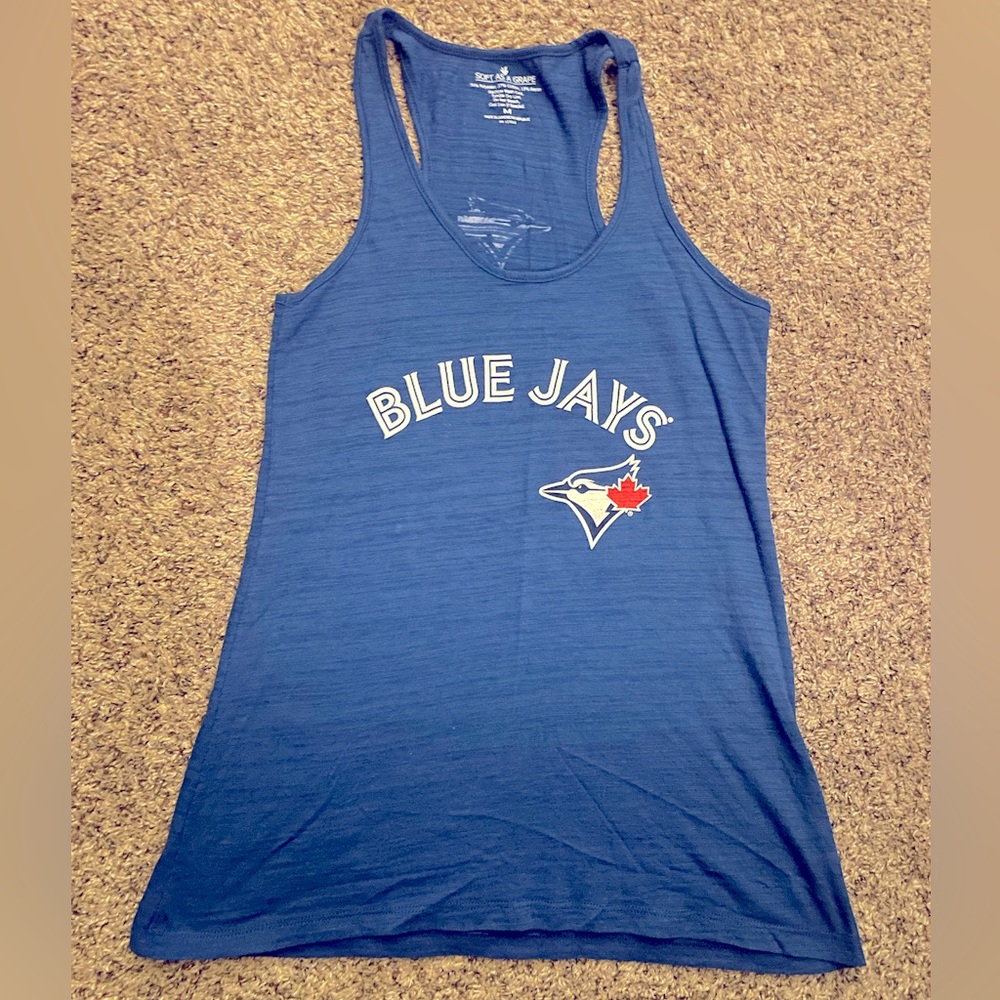 Toronto Blue Jays Women's Sleeveless Top Size Medium Blue Polyester Blend Tee